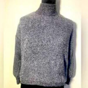 Philosophy black and white white mock neck sweater, size Large